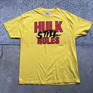 Vintage 2003 WWE Hulk Hogan Hulk Still Rules Yellow T-Shirt Men’s Size XL